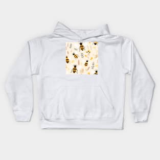 Honeycomb and Bee Pattern 21 Kids Hoodie